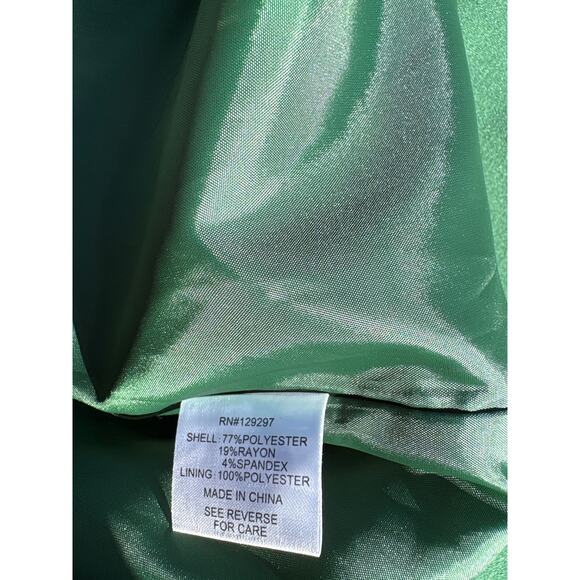 Women’s L Y2K Emerald Green Bell Sleeve Blazer Jacket Iman Retro Chic - Picture 3 of 4